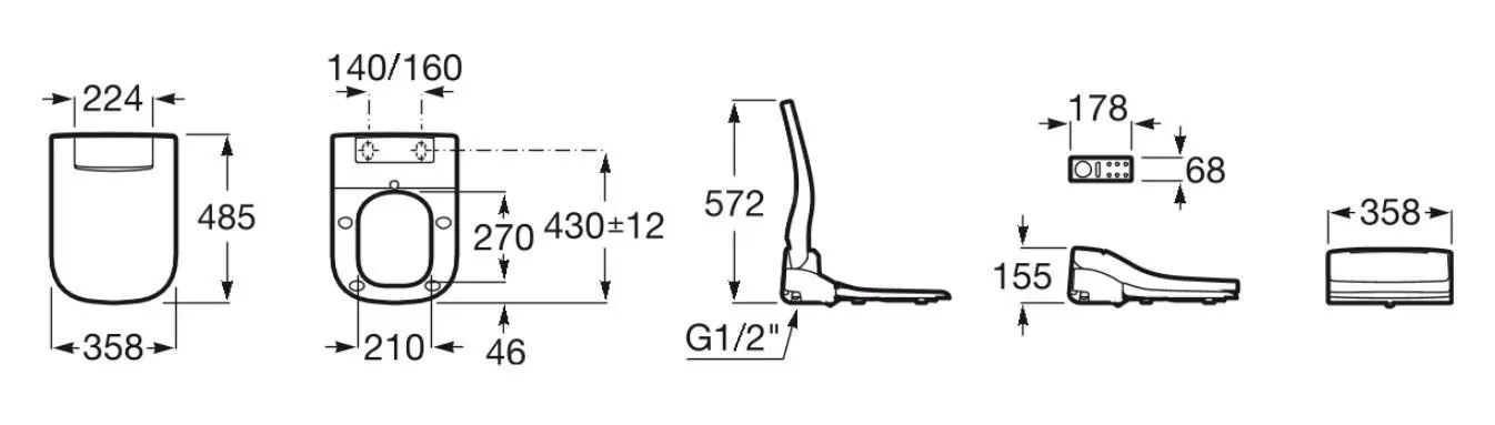 Roca Multiclean - Bidé Electrónico, SlowClose, Blanco A804008001 2 Roca Multiclean - Bidé Electrónico, SlowClose, Blanco A804008001 - Imagen 2