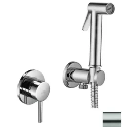 Paffoni Bidet Kit - Grifo Empotrado De Bidé, Con Ducha Y Cuerpo De Montaje, Acero Inoxidable KITDUP110ST