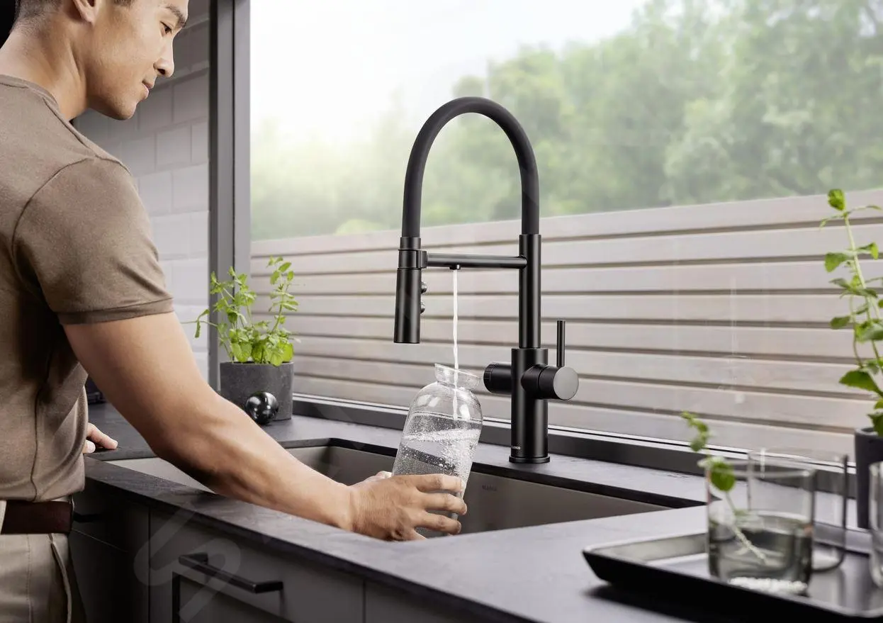 Blanco Catris S - Grifo De Fregadero Con Filtración Y Brazo Flexible, Negro Mate 526707 3 Blanco Catris S - Grifo De Fregadero Con Filtración Y Brazo Flexible, Negro Mate 526707 - Imagen 3