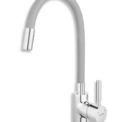 Novaservis Ferro - Grifo De Fregadero Con Brazo Flexible, Gris Plateado/cromo 70710,0S