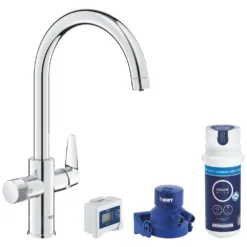 Grohe Blue Pure - Conjunto De Grifo De Fregadero StartCurve Con Filtro, Cromo 30593000